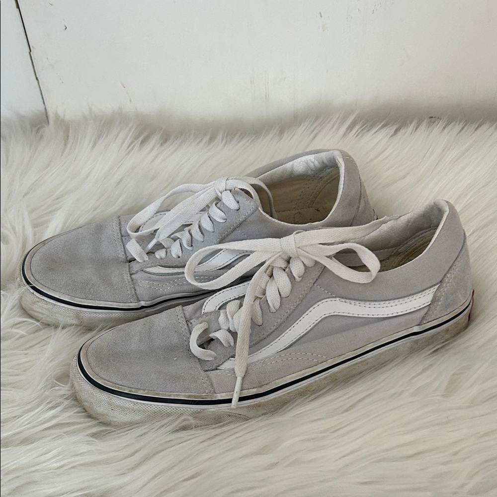 Vans Old Skool Womens Sneakers Size 8 gray, and white